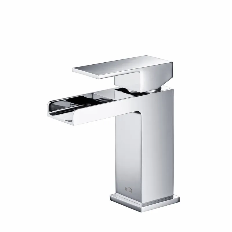 Bargain KIBI Waterfall Single Handle Chrome Solid Brass Bathroom Vanity Sink Faucet