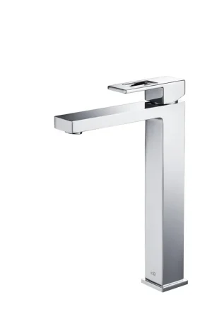 New Arrival KIBI Cubic Single Handle Chrome Solid Brass Bathroom Vessel Sink Faucet