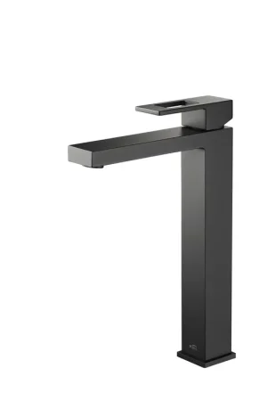 KIBI Cubic Single Handle Matte Black Solid Brass Bathroom Vessel Sink Faucet Free Shipping