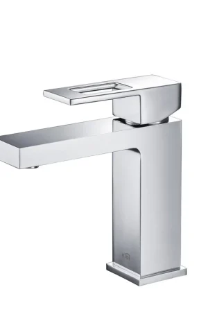 Free Shipping KIBI Cubic Single Handle Chrome Solid Brass Bathroom Vanity Sink Faucet