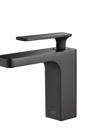 Markdown KIBI Infinity Single Handle Matte Black Solid Brass Bathroom Vanity Sink Faucet
