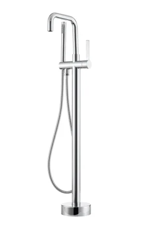 Free Returns Vinnova Delara 42" Single Hole Polished Chrome Freestanding Tub Filler Faucet With Hand Shower