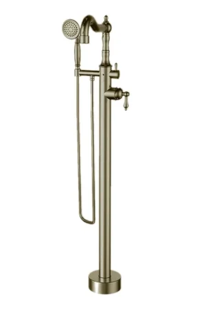 Editor’s Pick LaToscana Ornellaia Brushed Nickel Floor-Mounted Freestanding Tub Filler With Handheld Shower