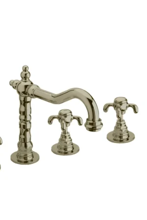 LaToscana Ornellaia Brushed Nickel Roman Tub Faucet With Cross Handles, Diverter & Handheld Shower No Minimum Order