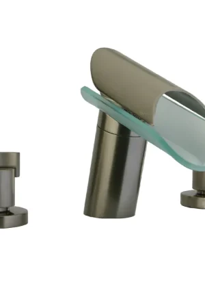 LaToscana Morgana Brushed Nickel Roman Tub Faucet With Glass Spout Genuine