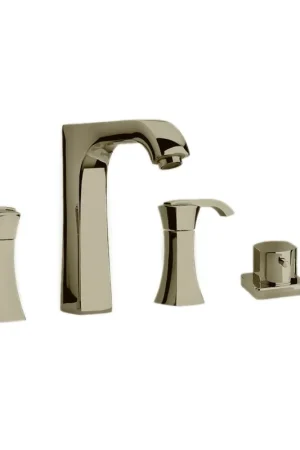 Limited Time LaToscana Lady Brushed Nickel Roman Tub Faucet With Lever Handles, Diverter & Handheld Shower