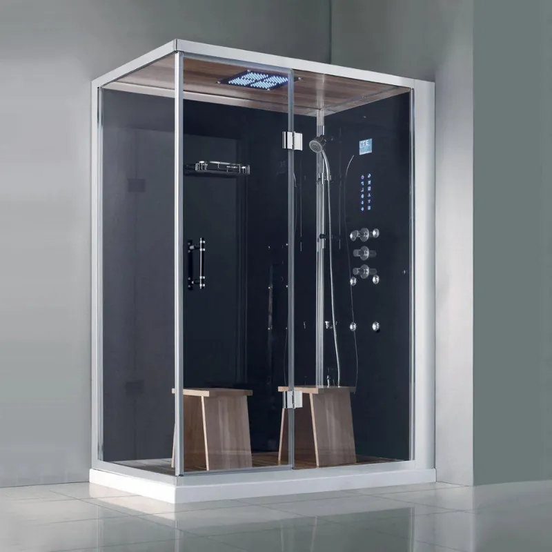 Athena Black 59" x 36" x 89" 2-Person 12-Jet Framed Rectangular Steam Shower With Right Handed Hinged Door Low Price