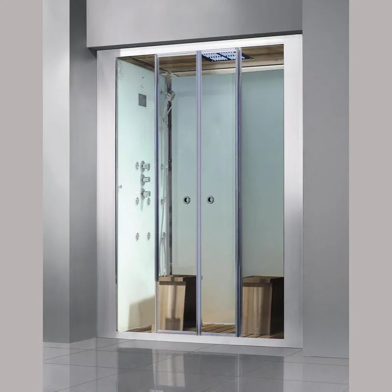 Athena White 59" x 36" x 87" 2-Person 12-Jet Framed Rectangular Steam Shower With Sliding Doors & LED Chromatherapy Lighting Free Delivery