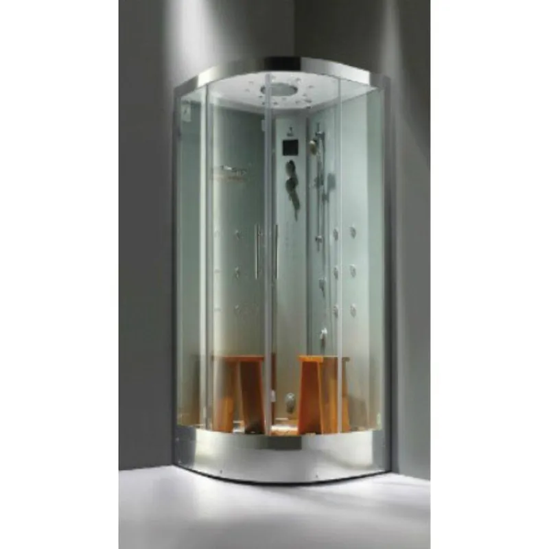 Athena White 47" x 47" x 89" 2-Person 12-Jet Corner Steam Shower With Dual Sliding Doors & LED Chromatherapy Lighting Final Sale