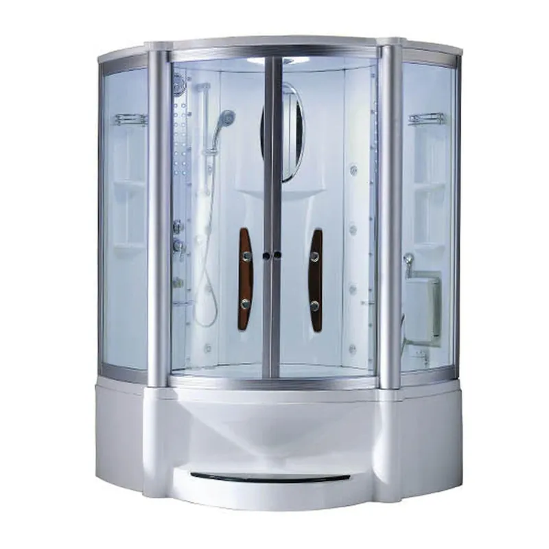Fresh Stock Mesa 55" x 55" x 87" Clear Tempered Glass Combination Steam Shower Jetted Tub With 3kW Steam Generator, 6 Acupuncture Jets and 6 Whirlpool Jets