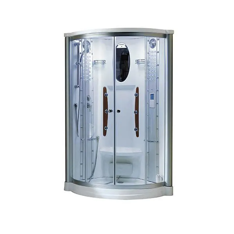 Mesa 42" x 42" x 85" Clear Tempered Glass Corner Steam Shower With 3kW Steam Generator, 6 Acupuncture Water Body Jets and Ozone Sterilization System Free Returns