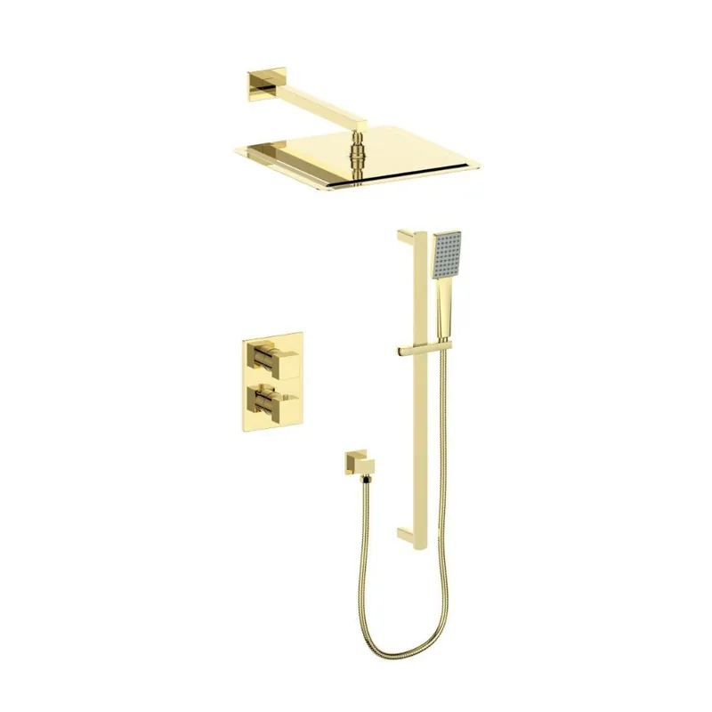 Special Offer ZLINE Crystal Bay Polished Gold Thermostatic Rain Shower System
