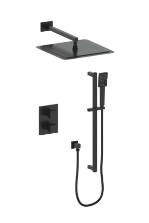 ZLINE Crystal Bay Matte Black Thermostatic Rain Shower System Super Sale