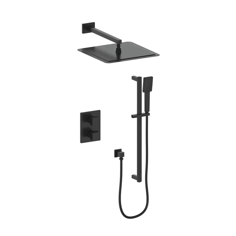 ZLINE Crystal Bay Matte Black Thermostatic Rain Shower System Super Sale