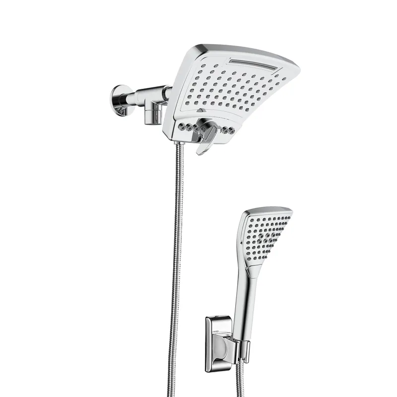 PULSE ShowerSpas PowerShot 3-Function Curved Shower Head 1.8 GPM in Chrome Finish Shower System With 3-Function Hand Shower Next Day Delivery