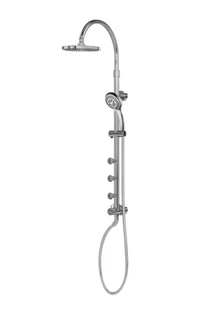 Exclusive Offer PULSE ShowerSpas Riviera Rain Shower System in Chrome Finish 2.5 GPM With 5-Function Hand Shower