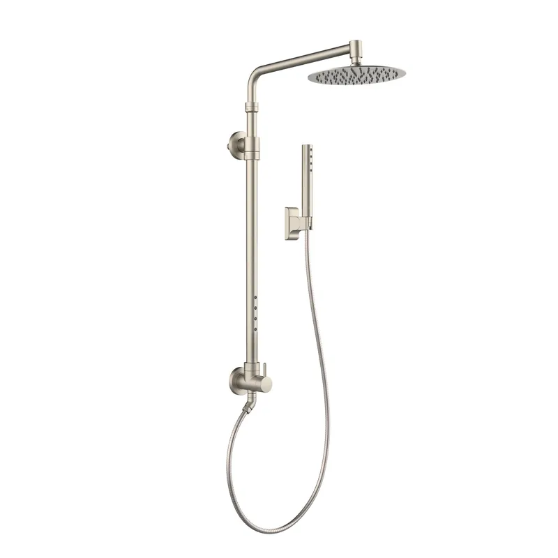 PULSE ShowerSpas Atlantis 2.5 GPM Rain Shower System in Brushed Nickel Finish With 5-Power Nozzle and Single Function Hand Shower Free Delivery