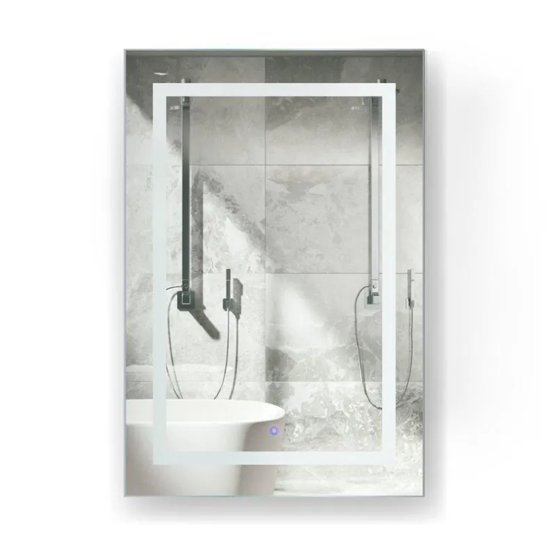 Final Sale Krugg Reflections Svange 24" x 36" 5000K Single Right Opening Rectangular Recessed/Surface-Mount Illuminated Silver Backed LED Medicine Cabinet Mirror With Built-in Defogger, Dimmer and Electrical Outlet