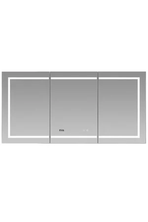 Aquadom Signature Royale Tri-View 60" x 30" Rectangular Medicine Cabinet With Lighting, Defogger, Integrated LED 3X Magnifying Mirror And Electrical Outlet with USB Fresh Stock