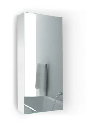 Grab Now Krugg Reflections Plaza 12" x 30" Single Left Opening Rectangular Recessed/Surface-Mount Medicine Cabinet Mirror With Two Adjustable Shelves