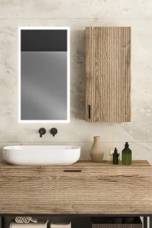 DreamWerks Dhalia 18" x 30" LED Bathroom Medicine Cabinet With Defogger and Internal Magnifying Mirror Glass Handmade