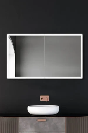 Low Price DreamWerks Dhalia 48" x 28" LED Bathroom Medicine Cabinet With Defogger and Internal Magnifying Mirror Glass