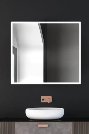 DreamWerks Dhalia 36" x 32" LED Bathroom Medicine Cabinet With Defogger and Internal Magnifying Mirror Glass Markdown