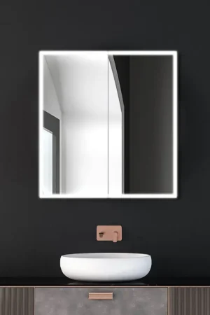 While Supplies Last DreamWerks Dhalia 30" x 32" LED Bathroom Medicine Cabinet With Defogger and Internal Magnifying Mirror Glass