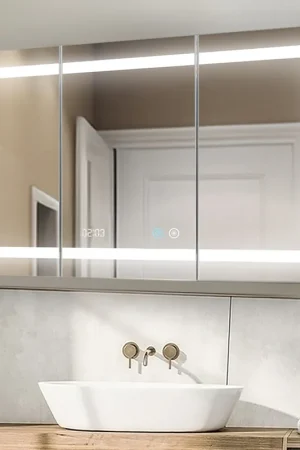 Aquadom Signature Royale 60" x 36" Triple-Door LED Lighted Medicine Cabinet With Defogger, Integrated LED 3X Magnifying Mirror and Electrical Outlet With USB Top Pick