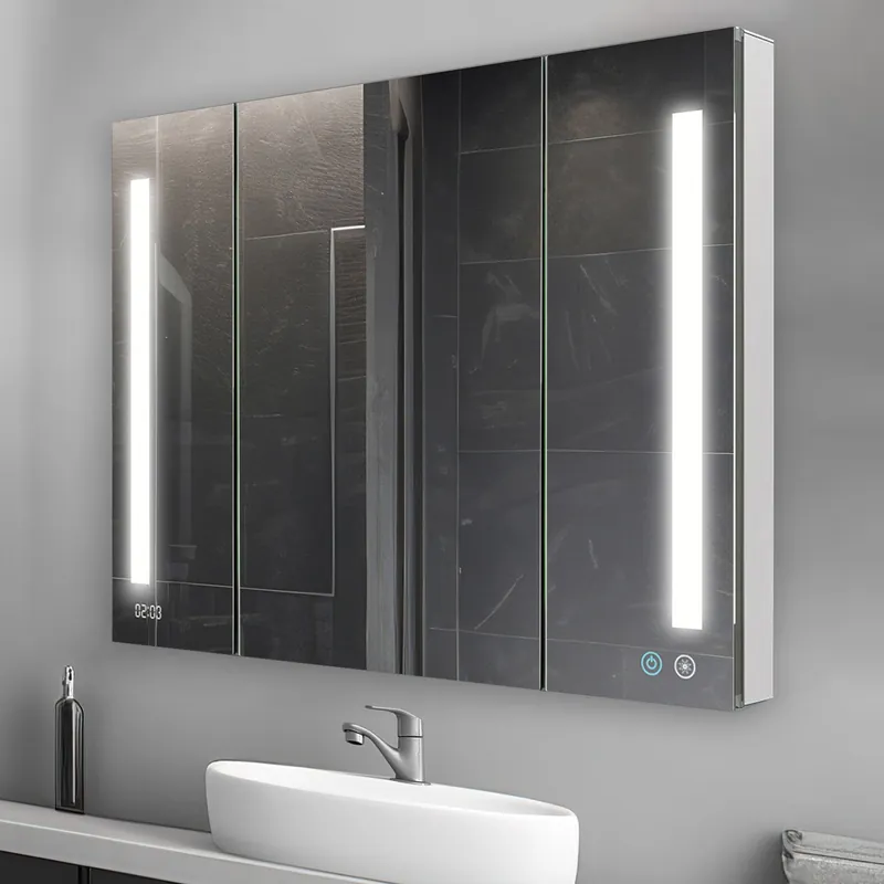 Aquadom Signature Royale 48" x 36" Triple-Door LED Lighted Medicine Cabinet With Defogger, Integrated LED 3X Magnifying Mirror and Electrical Outlet With USB Original