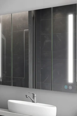 Aquadom Signature Royale 48" x 36" LED Lighted Medicine Cabinet With Defogger, Integrated LED 3X Magnifying Mirror and Electrical Outlet With USB Free Shipping
