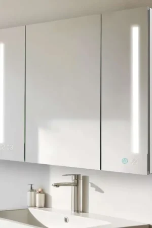Aquadom Signature Royale 48" x 30" Triple-Door LED Lighted Medicine Cabinet With Defogger, Integrated LED 3X Magnifying Mirror and Electrical Outlet With USB Original