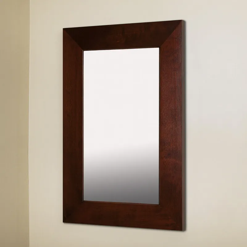 Authentic Fox Hollow Furnishings 14" x 24" Espresso Special 3" Depth White Interior Mirrored Medicine Cabinet