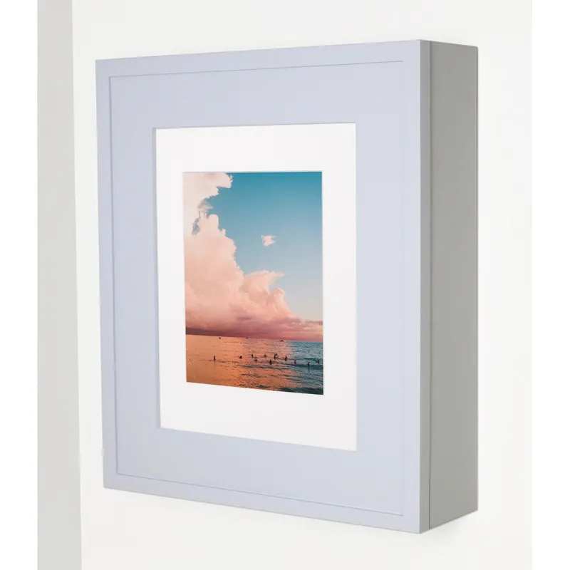Affordable Fox Hollow Furnishings 20" x 17" Light Gray Wall Mount Picture Frame Medicine Cabinet