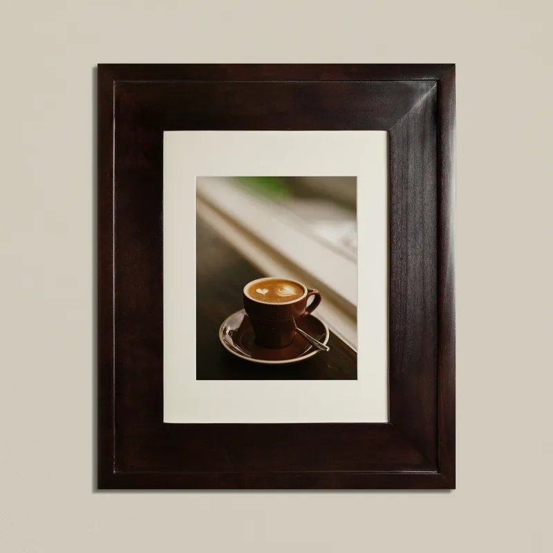Buy Direct Fox Hollow Furnishings 14" x 18" Coffee Bean Large Standard 4" Depth Recessed Picture Frame Medicine Cabinet With Ivory Matting