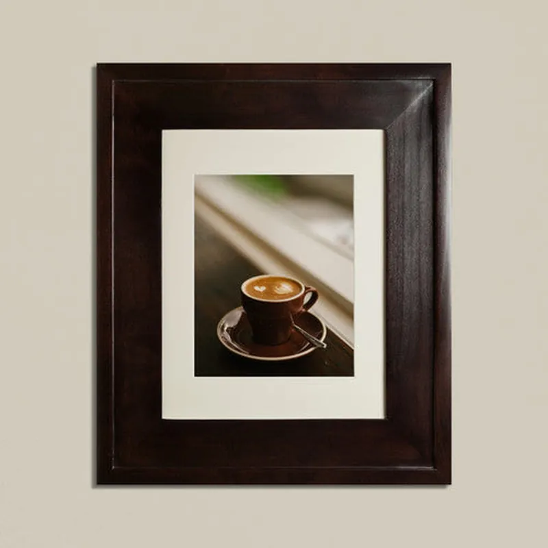 Bargain Fox Hollow Furnishings 14" x 16" Coffee Bean Regular Special 3" Depth Recessed Picture Frame Medicine Cabinet With White Matting