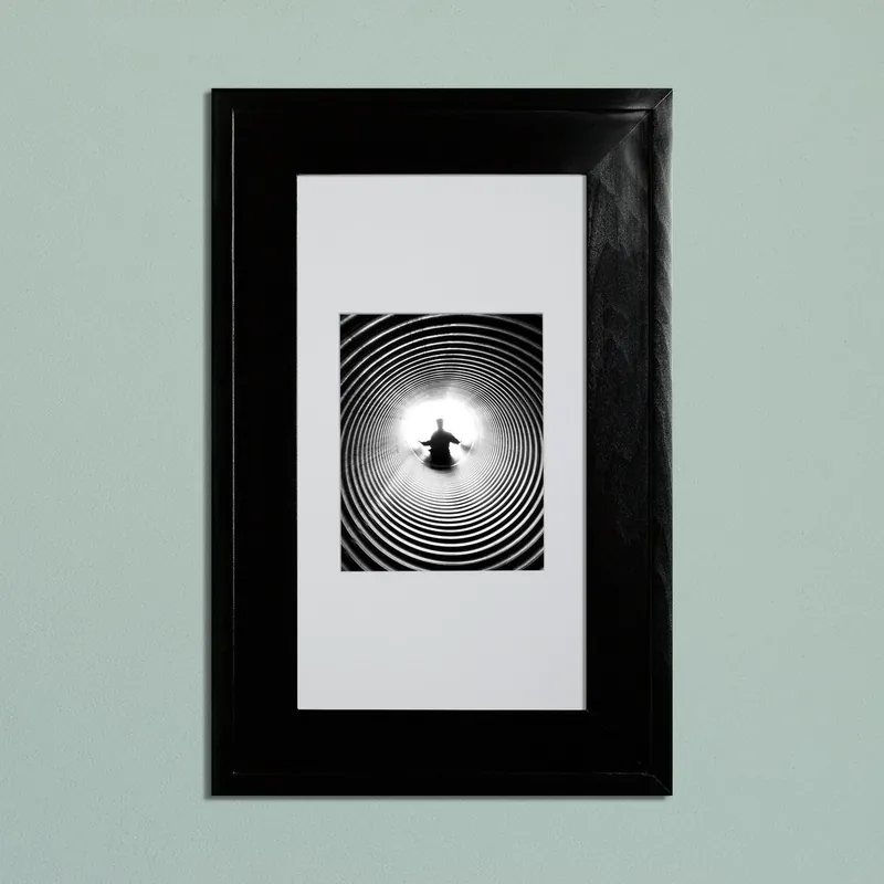 Get Yours Fox Hollow Furnishings 14" x 24" Black Extra Large Standard Depth White Interior Recessed Picture Frame Medicine Cabinet With Black 8" x 10" Matting