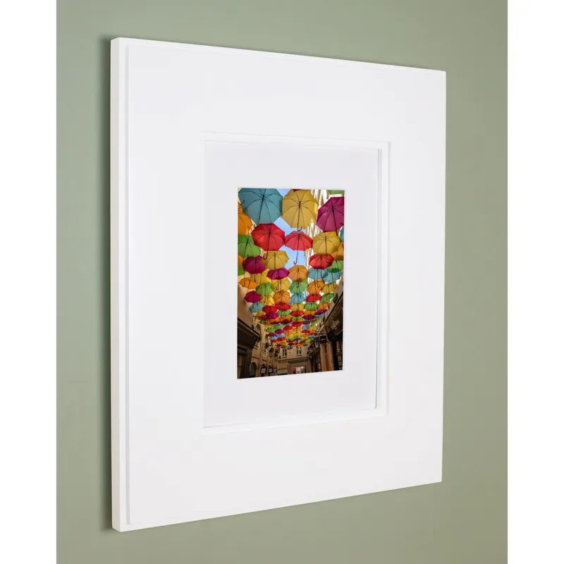 Fox Hollow Furnishings 11" x 14" White Compact Portrait Shaker Standard Depth Recessed Picture Frame Medicine Cabinet Special Discount