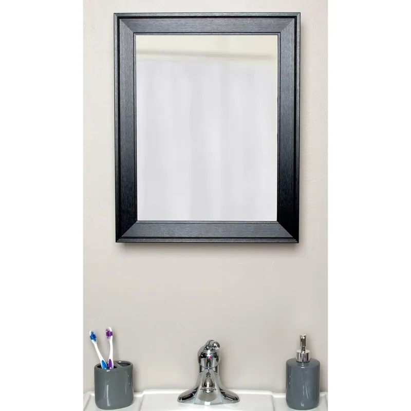 Brandtworks Framed Plastic 21" x 17" Black Medicine Cabinet Luxury