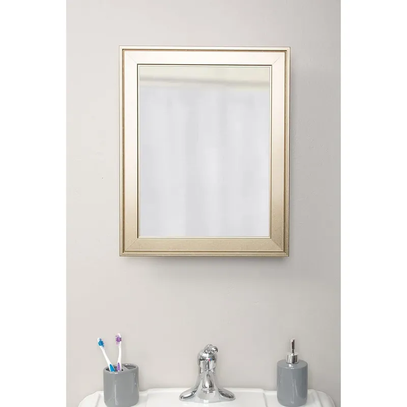 Free Shipping Brandtworks Framed Plastic 21" x 17" Gold Medicine Cabinet