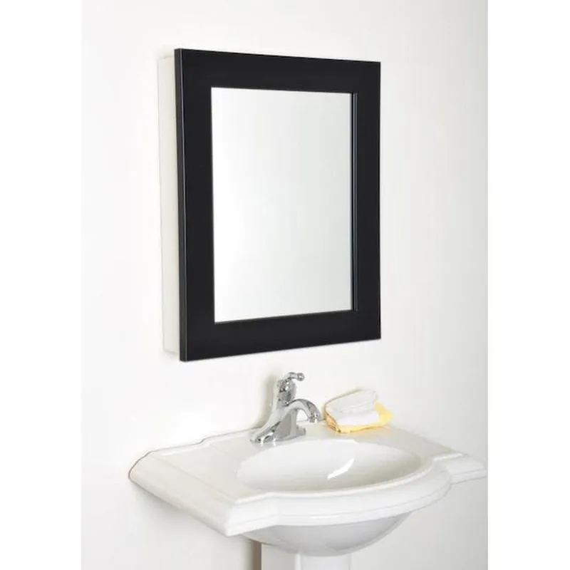 Free Delivery Brandtworks Framed Wooden 27" x 22" Black Accent Medicine Cabinet