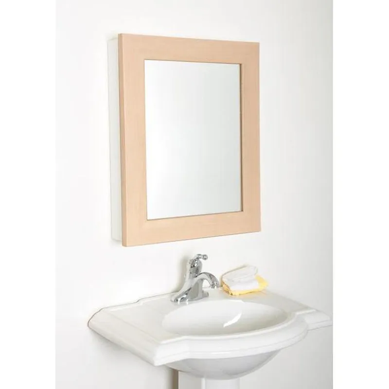 Price Cut Brandtworks Framed Wooden 27" x 22" Natural Grain Medicine Cabinet