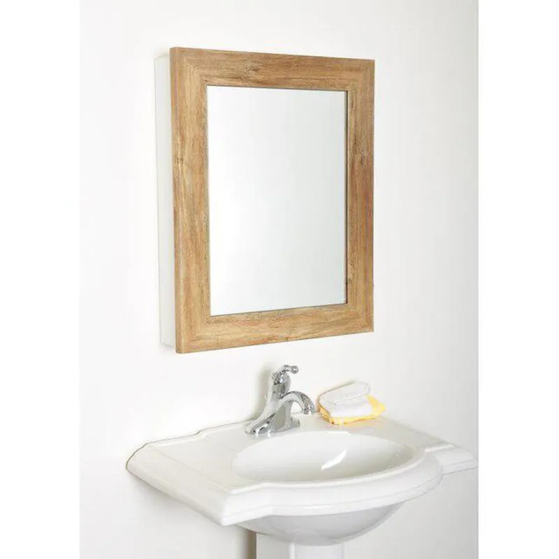Best Price Brandtworks Framed Wooden 27" x 22" Rustic Grain Medicine Cabinet