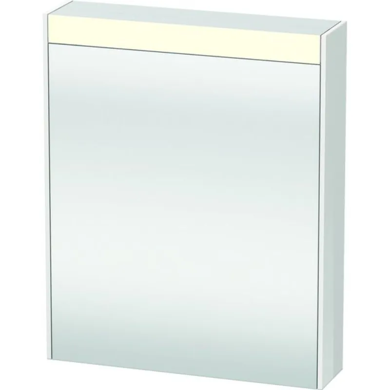 Free Delivery Duravit Brioso 24" x 30" x 6" Mirror With Right Hinge Cabinet and Lighting White High Gloss