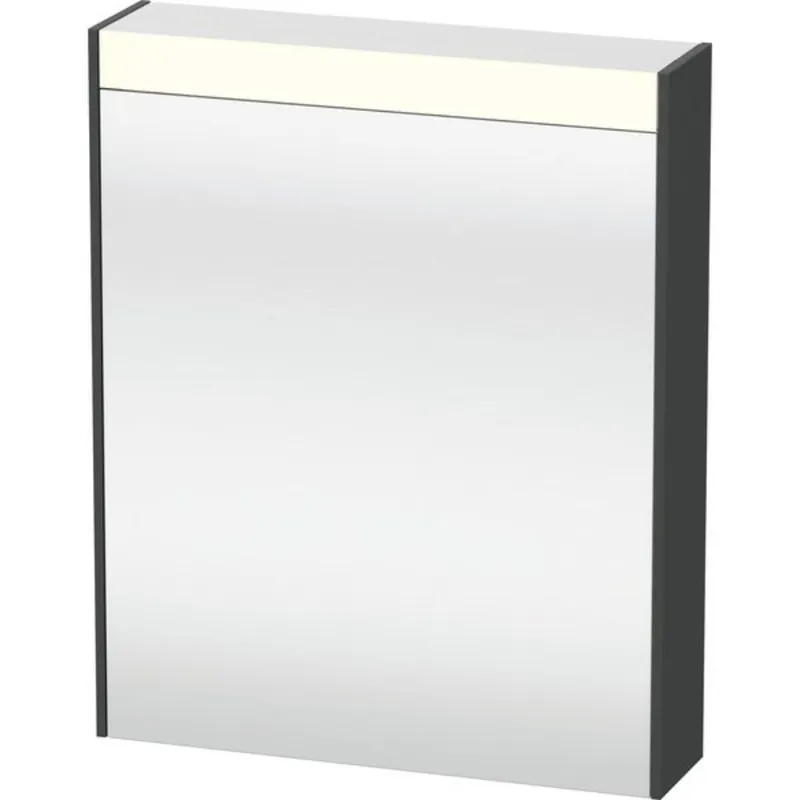 Limited Time Duravit Brioso 24" x 30" x 6" Mirror With Left Hinge Cabinet and Lighting Graphite Matt