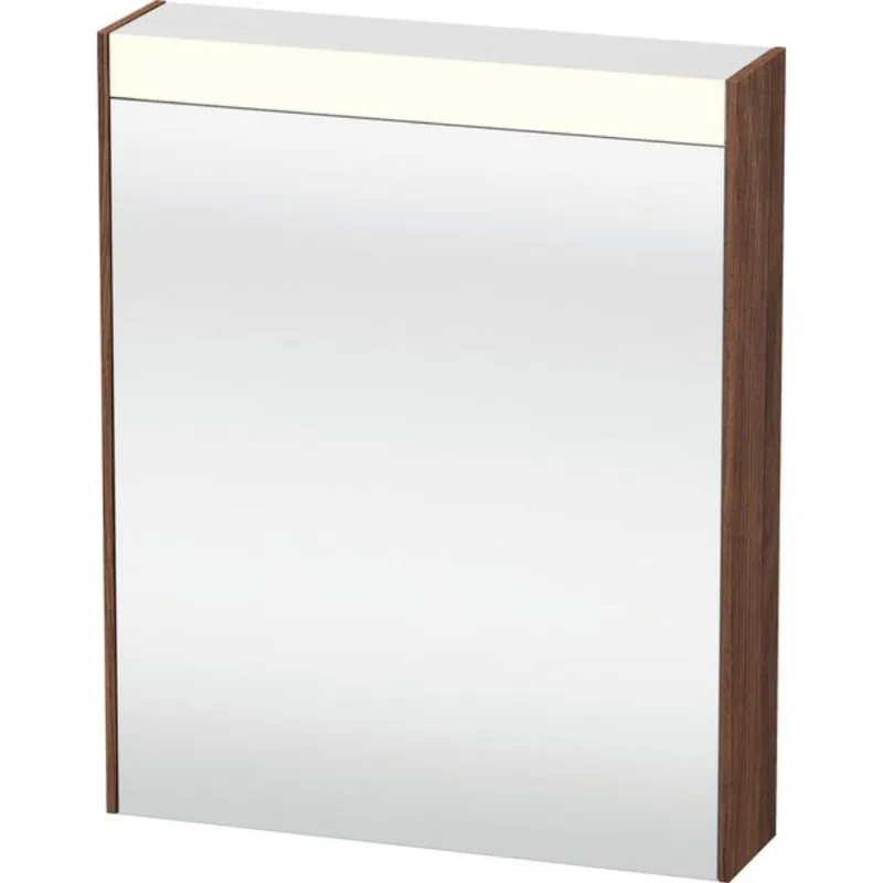 Same Day Shipping Duravit Brioso 24" x 30" x 6" Mirror With Left Hinge Cabinet and Lighting Walnut Dark