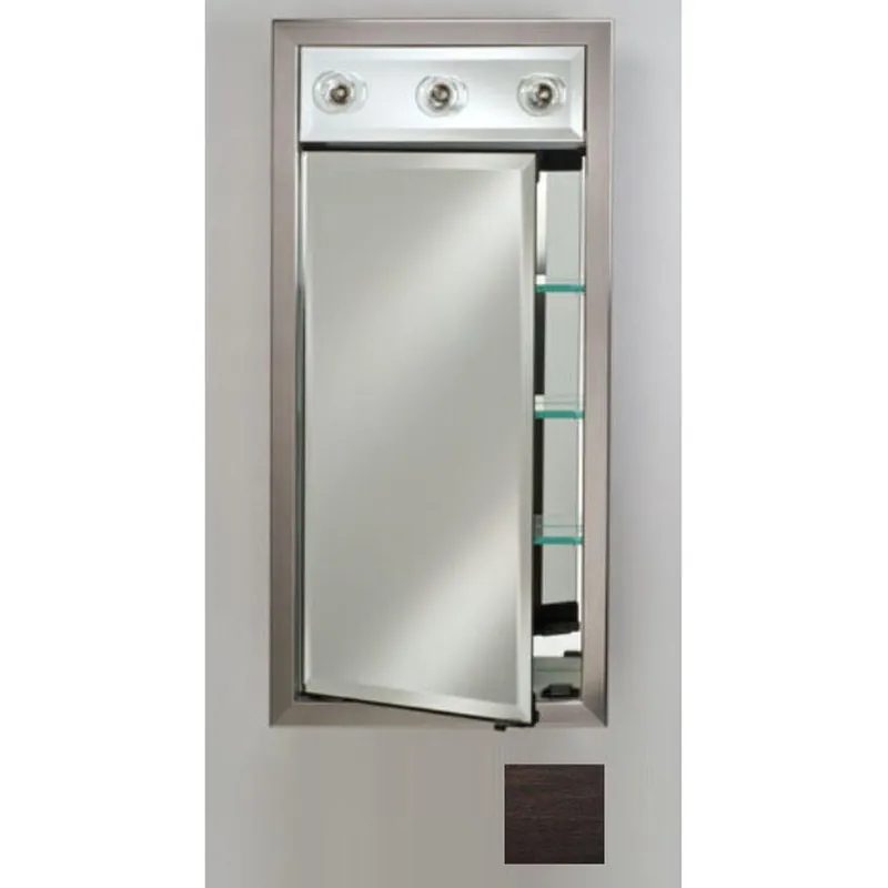 Afina Signature 17" x 40" Tribeca Espresso Recessed Left Hinged Single Door Medicine Cabinet With Contemporary Lights Top Rated