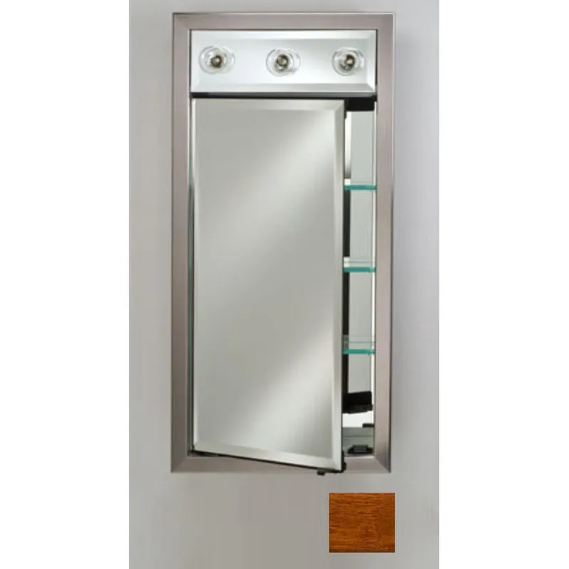 Price Drop Afina Signature 17" x 40" Arlington Honey Recessed Right Hinged Single Door Medicine Cabinet With Contemporary Lights