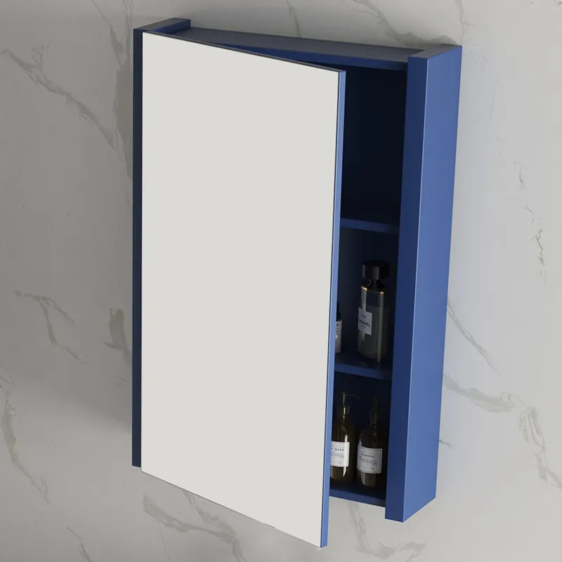 Buy Online Blossom Milan 24" Briccole Oak Recessed or Wall Mount Frameless Mirror Single Door Medicine Cabinet With Adjustable Glass Shelves
