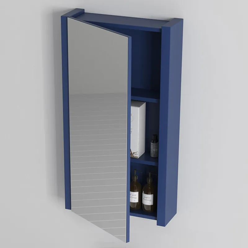 Blossom Milan 20" Navy Blue Recessed or Wall Mount Frameless Mirror Single Door Medicine Cabinet With Adjustable Glass Shelves No Minimum Order